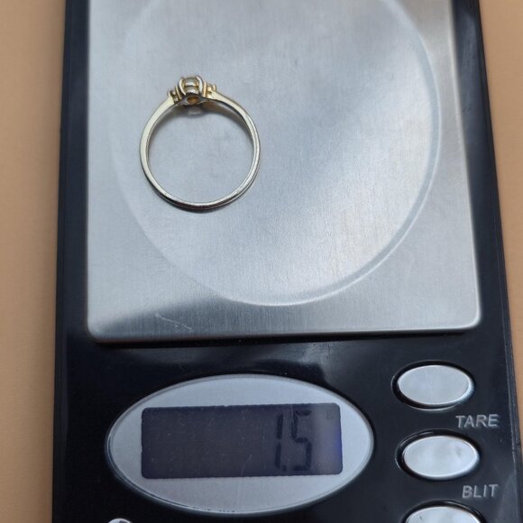 Size 8.25 Gold Over Sterling Silver Small Opal With CZ Accents Ring A5335 - Picture 9 of 9